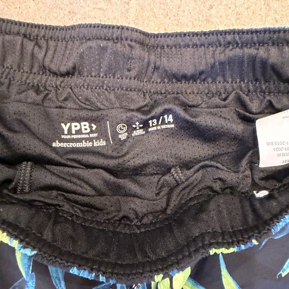 Abercrombie Kids Blue and Green Leaf Swim Trunks - Picture 2 of 3